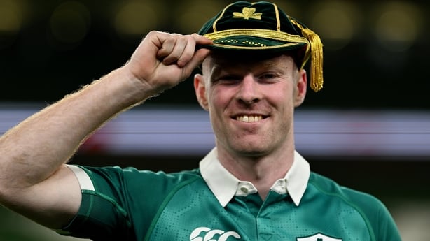 6 March 2026; Nathan Doak of Ireland, with his first cap, after the Guinness 6 Nations Rugby Championship match between Ireland and Wales at the Aviva Stadium in Dublin. Photo by Brendan Moran/Sportsfile