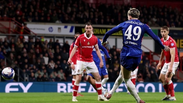 Alejandro Garnacho of Chelsea scores against Wrexham in FA Cup - March 2026