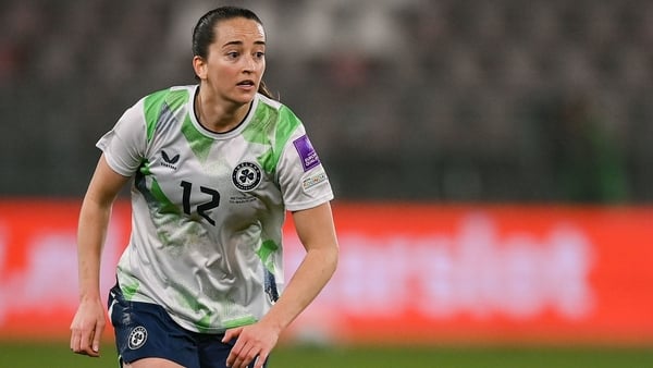 Anna Patten of Republic of Ireland during the 2027 FIFA Women’s World Cup Qualifier match between the Netherlands and Republic of Ireland at Stadion Galgenwaard in Utrecht, Netherlands.