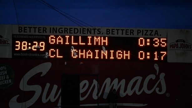 7 March 2026; The final score is seen after the Allianz Hurling League Division 1A match between Galway and Kilkenny at Pearse Stadium in Galway. Photo by David Fitzgerald/Sportsfile