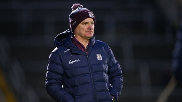 7 March 2026; Galway manager Micheál Donoghue during the Allianz Hurling League Division 1A match between Galway and Kilkenny at Pearse Stadium in Galway. Photo by David Fitzgerald/Sportsfile