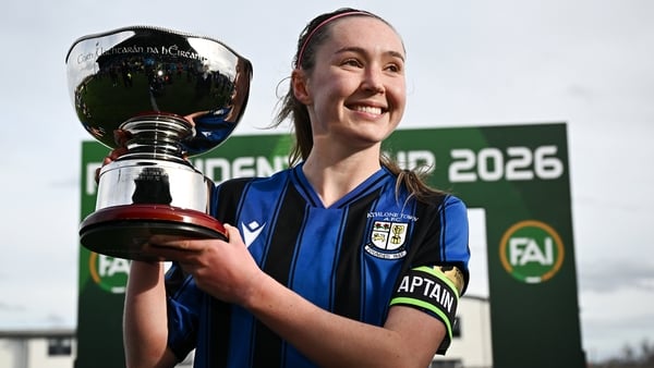 Athlone Town captain Hannah Waesch with the FAI President's Cup