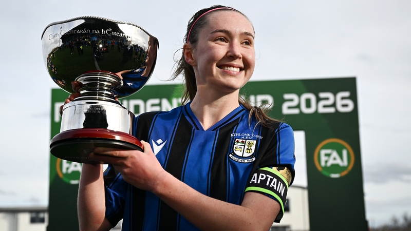 Athlone Town captain Hannah Waesch with the FAI President's Cup