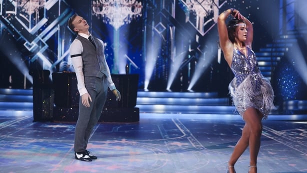 Rose of Tralee Katelyn Cummins with Pro Dancer Leonardo Lini during the live show of RTE's Dancing With The Stars.Pic:Kyran O'Brien /kobpixNO FEE FOR REPRO During show run++++++FEE applies to Photographs used after Show run finishes.++++++++++