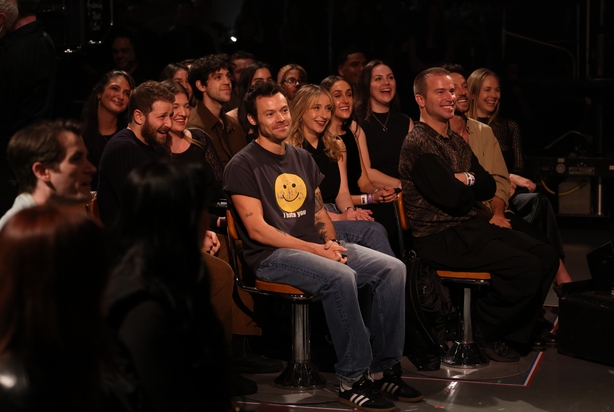 SATURDAY NIGHT LIVE -- Episode 1898 -- Pictured: Surprise guest Harry Styles during the Monologue on Saturday, March 7, 2026 -- (Photo by: Will Heath/NBC via Getty Images)