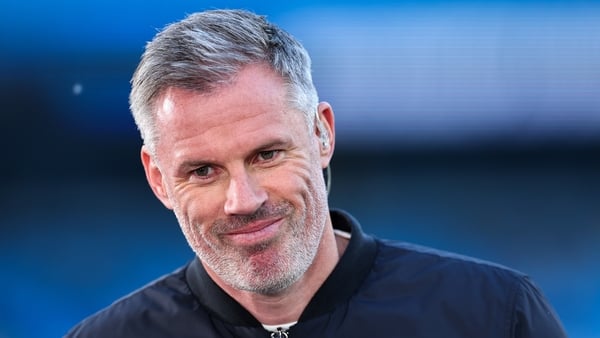 MANCHESTER, ENGLAND - MAY 2: Jamie Carragher during the Premier League match between Manchester City FC and Wolverhampton Wanderers FC at Etihad Stadium on May 2, 2025 in Manchester, England. (Photo by Robbie Jay Barratt - AMA/Getty Images)