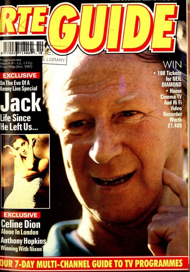 RTE Guide cover showing Jack Charlton March 1996