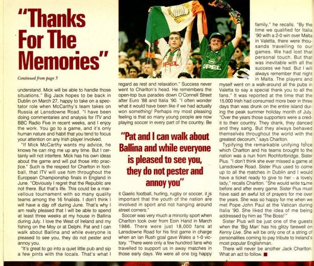 Interview with Jack Charlton RTE Guide 1996
