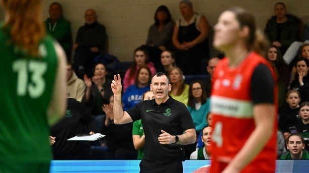 12 November 2025; Ireland head coach James Weldon during the FIBA Women's EuroBasket 2027 Qualifiers Group A match between Ireland and Luxembourg at the National Basketball Arena in Dublin. Photo by Piaras Ó Mídheach/Sportsfile