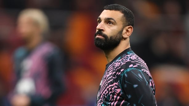 Mohamed Salah of Liverpool looks on as he warms up prior to the UEFA Champions League 2025/26 Round of 16 First Leg match between Galatasaray SK and Liverpool FC at Ali Sami Yen Spor Kompleksi on March 10, 2026 in Istanbul, Turkey.