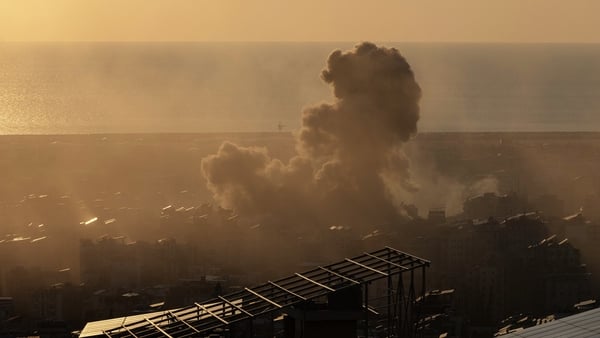 Smoke rises above the area where the Israeli army carried out an airstrike in Dahieh district of Beirut, Lebanon