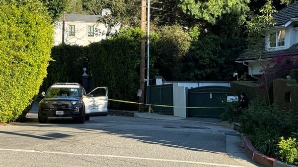 Police are seen outside Rihanna's home after a report of gunshots on 8 March, 2026 in Beverly Hills, California. (Photo by MEGA/GC Images)