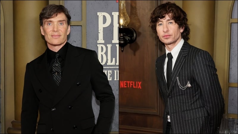A collage of photos of Cillian Murphy and Barry Keoghan
