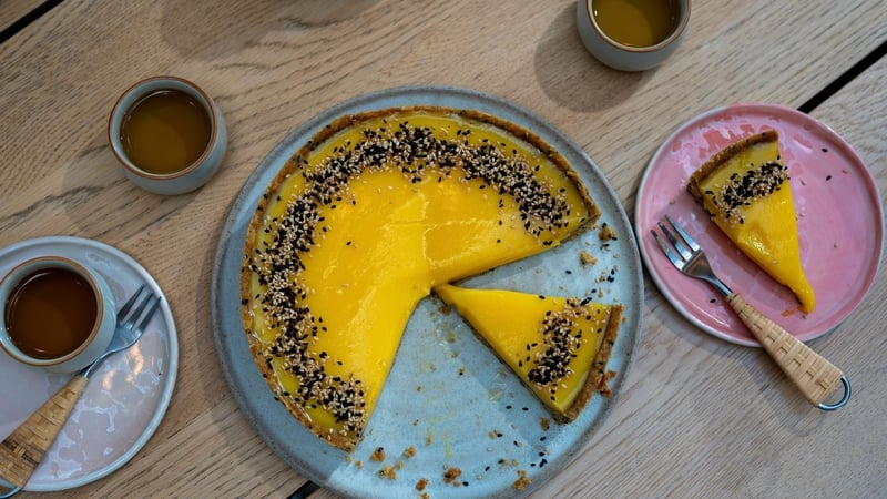 Black Sesame Yuzu Tart