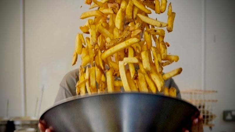 Tossing fries