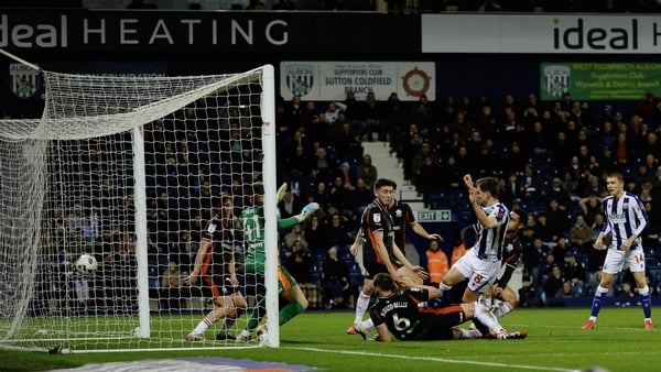 WEST BROMWICH, ENGLAND - MARCH 11: Jayson Molumby of West Bromwich Albion scores a goal during the Sky Bet Championship match between West Bromwich Albion and Southampton at The Hawthorns on March 11, 2026 in West Bromwich, England. (Photo by Malcolm Couz