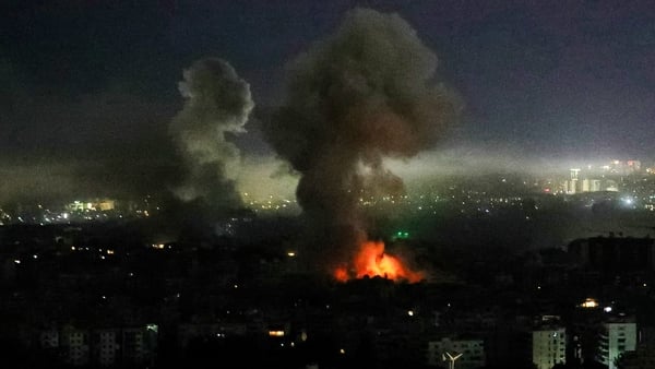 Smoke rises from the site of an Israeli airstrike that targeted an area in Beirut’s southern suburbs on March 11, 2026