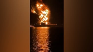 Fuel tankers erupt in flames after Iranian boat attacks