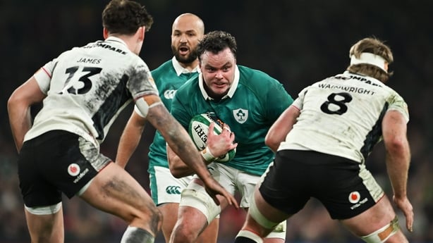 6 March 2026; James Ryan of Ireland during the Guinness 6 Nations Rugby Championship match between Ireland and Wales at the Aviva Stadium in Dublin. Photo by Ramsey Cardy/Sportsfile