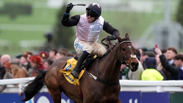 Heart Wood ridden by Darragh O'Keeffe wins the Ryanair Chase on day three of the 2026 Cheltenham Festival at Cheltenham Racecourse. Picture date: Thursday March 12, 2026.