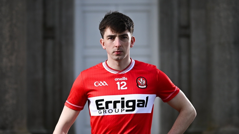 10 March 2026; Paul Cassidy of Derry poses for a portrait during an Allianz National League media event at The Palace Demesne in Armagh. Photo by Ramsey Cardy/Sportsfile