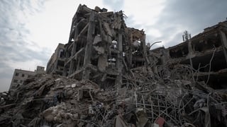 A view of buildings that are completely destroyed during the US-Israeli military campaign that strikes a residential area in Tehran, Iran, on March 9, 2026