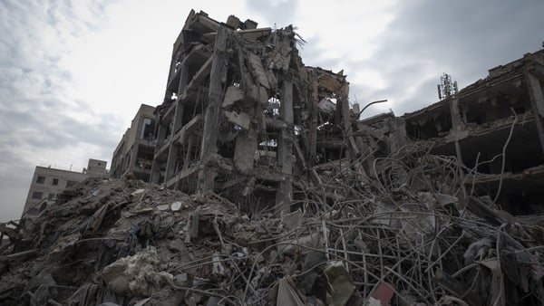A view of buildings that are completely destroyed during the US-Israeli military campaign that strikes a residential area in Tehran, Iran, on March 9, 2026