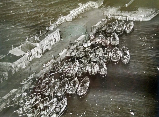 Howth Fishing Pier with herring fishing boats 