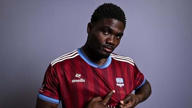 11 March 2026; Frantz Pierrot during a Galway United squad portraits session at Diligent Headquarters in Galway. Photo by Ben McShane/Sportsfile