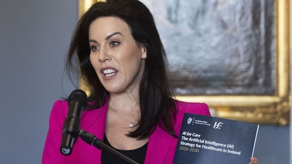 hoto Shows : Minister for Health Jennifer Carroll MacNeill speaking at the Launch of the AI Care Strategy in the Mater Hospital,