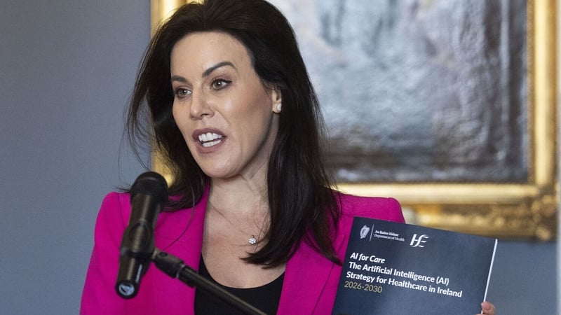 hoto Shows : Minister for Health Jennifer Carroll MacNeill speaking at the Launch of the AI Care Strategy in the Mater Hospital,