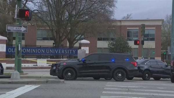 Police outside Old Dominion University in Virginia