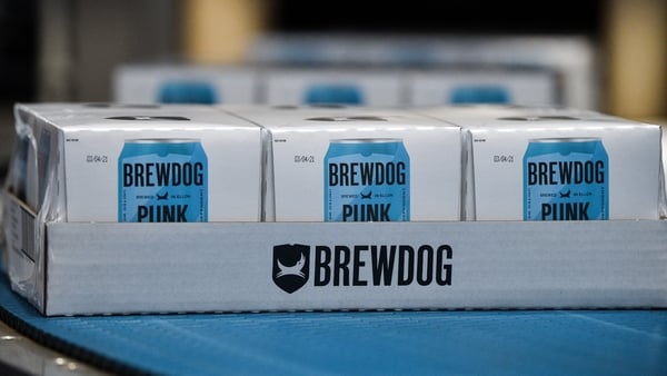ELLON, SCOTLAND - APRIL 03: BrewDog beer cans are seen at their brewery on April 03, 2020 in Ellon, Scotland. Scotland based brewery BrewDog have adapted their production to develop and produce hand sanitizer to donate to various charities across the UK a