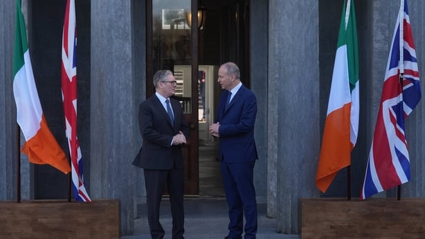 UK Prime Minister Keir Starmer (left) and Taoiseach Micheál Martin