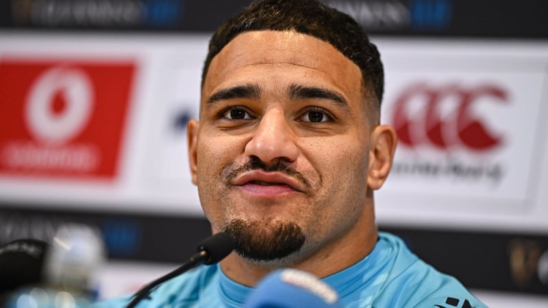 Dublin , Ireland - 13 March 2026; Sione Tuipulotu during a media conference after a Scotland Rugby captain's run at the Aviva Stadium in Dublin. (Photo By Seb Daly/Sportsfile via Getty Images)