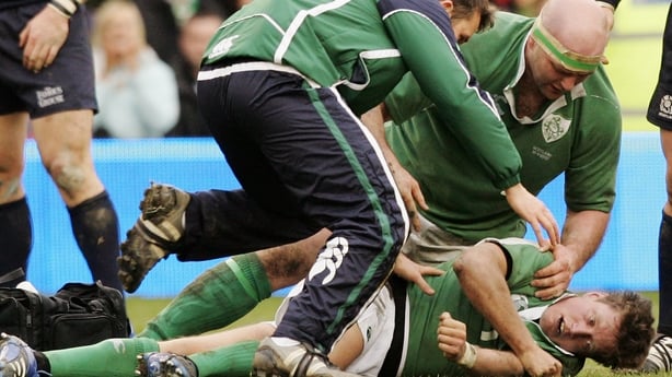 during the RBS Six Nations Championship match between Scotland and Ireland at Murrayfield on March 10, 2007 in Edinburgh, Scotland.