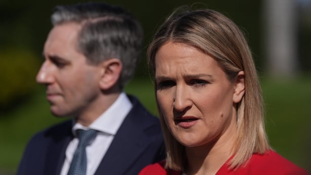 Tanaiste and Finance Minister Simon Harris and Minister for Foreign Affairs Helen McEntee at the UK-Ireland summit.