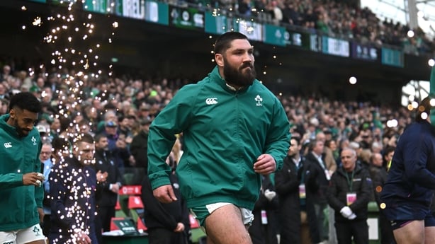 14 March 2026; Tom O'Toole of Ireland before the Guinness 6 Nations Rugby Championship match between Ireland and Scotland at the Aviva Stadium in Dublin. Photo by Ramsey Cardy/Sportsfile