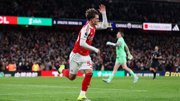 LONDON, ENGLAND - MARCH 14: Max Dowman of Arsenal celebrates scoring his team's second goal during the Premier League match between Arsenal and Everton at Emirates Stadium on March 14, 2026 in London, England. (Photo by Alex Pantling/Getty Images)
