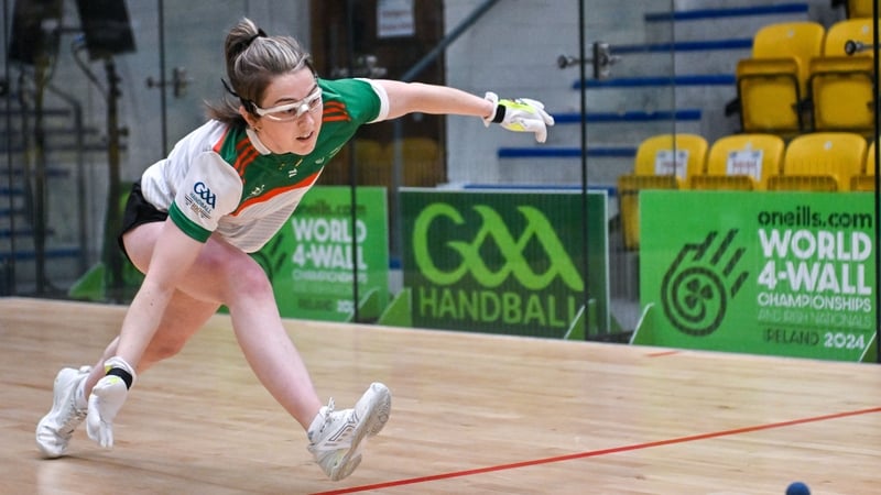 2 November 2024; Fiona Tully of Team Ireland in action in the Open Ladies semi final during day eight of the O'Neills.com World 4-Wall Championships at Croke Park in Dublin. Photo by Stephen Marken/Sportsfile