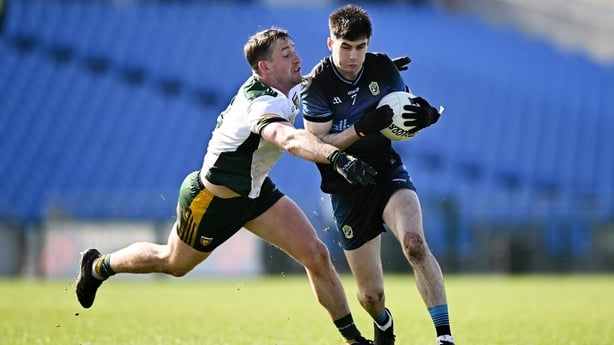 Senan Lambe of Roscommon in action against Hugh McFadden of Donegal during the Allianz Football League Division 1 match between Roscommon and Donegal at King & Moffatt Dr Hyde Park in Roscommon.