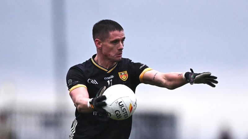 Pat Havern of Down during the Bank of Ireland Dr McKenna Cup match between Tyrone and Down at Plunkett Park in Pomeroy, Tyrone.