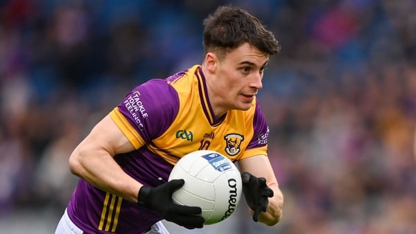 29 March 2025; Páiric Hughes of Wexford during the Allianz Football League Division 4 final match between Wexford and Limerick at Croke Park in Dublin. Photo by Ramsey Cardy/Sportsfile