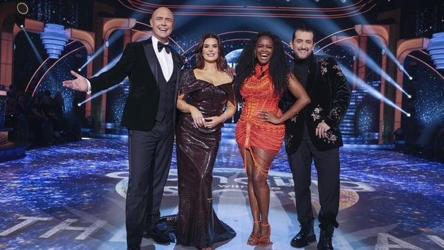 Judges Brian Redmond,Karen Byrne,Oti Mabuse, and Arthur Gourounlian during the live show of RTE’s Dancing With The Stars
