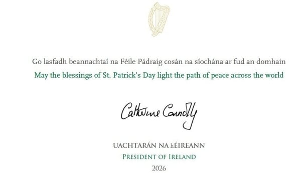 St Patrick's Day card from Catherine Connolly