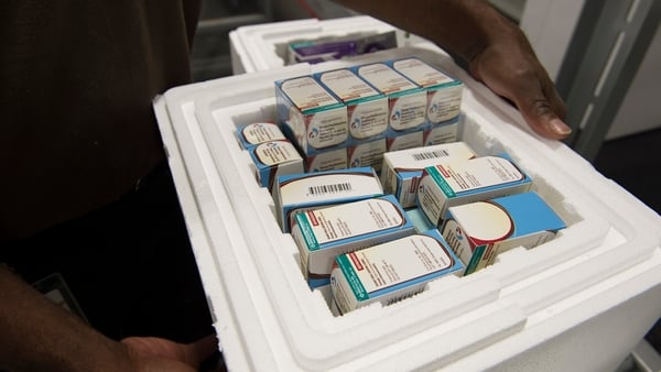 Image of refrigerated pharmaceuticals in a white cooler box