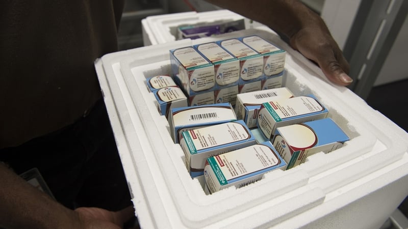 Image of refrigerated pharmaceuticals in a white cooler box