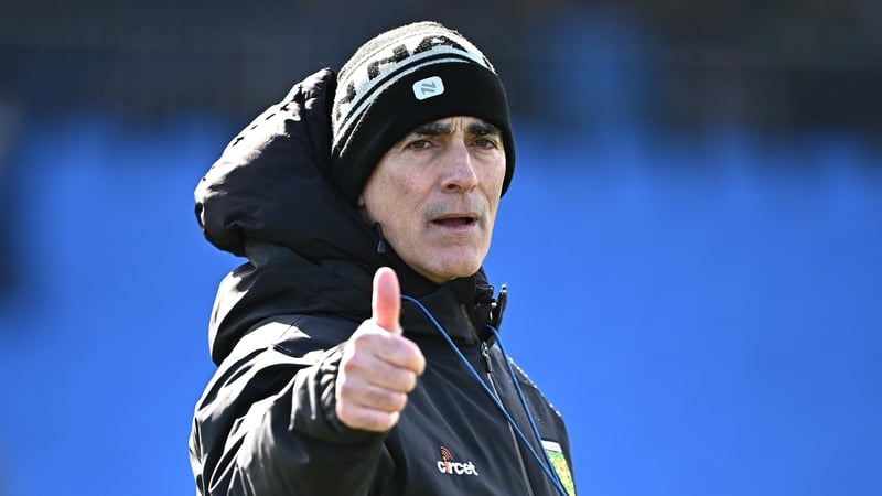 15 March 2026; Donegal manager Jim McGuinness before the Allianz Football League Division 1 match between Roscommon and Donegal at King & Moffatt Dr Hyde Park in Roscommon. Photo by Seb Daly/Sportsfile