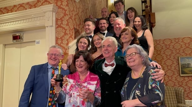 Jessie Buckley's extended family post for a photo