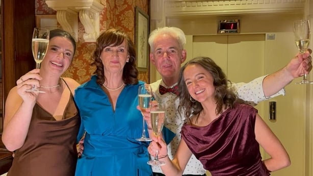 Jessie Buckley's family raise a glass after her Oscar win